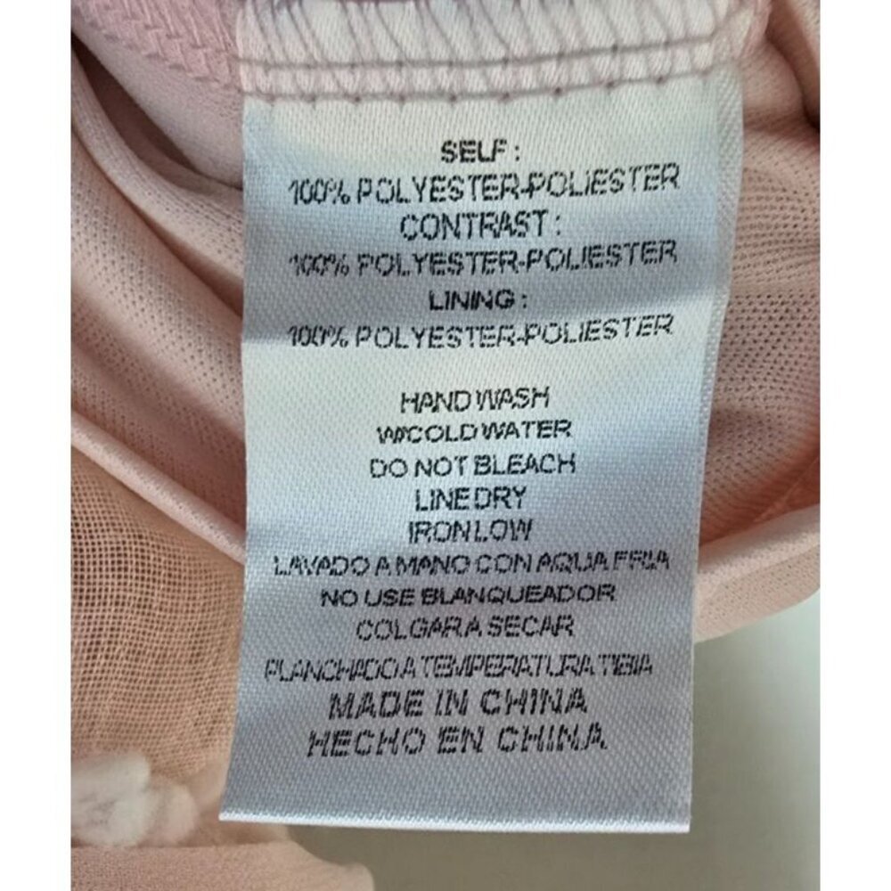 &Merci Mini Dress Medium Blush Pink Textured Femme Romantic Tie Waist Flattering - Picture 11 of 12
